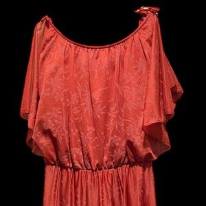 Vintage - 70's Rust Floral Maxi